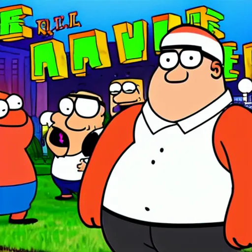 Image similar to Peter Griffin meets the famous Twitch stream Vinesauce Vinny and Vinesauce Joel, Real Event, Historical Event, Realistic, HDR, Clear Image,