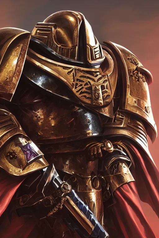 Image similar to armor portrait heros warhammer 4 0 k horus heresy fanart - the primarchs emperor by johannes helgeson animated with vfx concept artist & illustrator global illumination ray tracing hdr fanart arstation zbrush central hardmesh 8 k octane renderer comics stylized