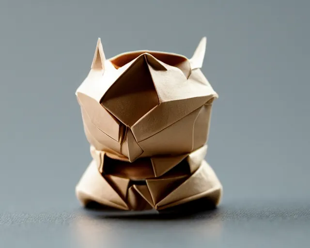 Image similar to an origami owl by akira yoshizawa, studio lighting, bokeh, sigma 5 0 mm f 1. 4