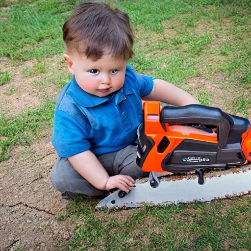 Image similar to Advertising photo of Baby's First Chainsaw.