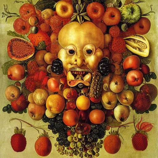 Image similar to only fruits, by giuseppe arcimboldo