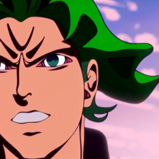 Image similar to a photograph of kakyoin from jojo's bizarre adventure, filmic, cinematographic