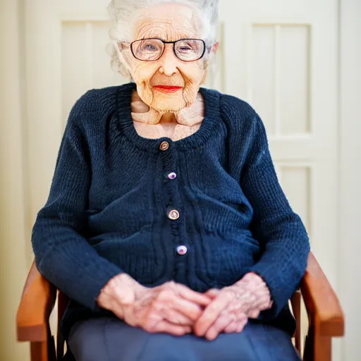 Prompt: portrait of a beautiful 8 7 year old woman with a perfectly symmetrical face. portrait photography, nikon, 5 0 mm, f / 1. 8. sharp. hd. 8 k.