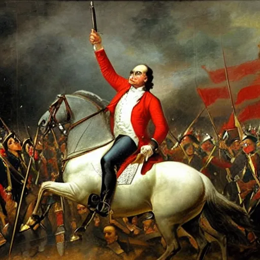 Prompt: François Hollande leads the French Revolution (1789), oil on canvas, 1882. Epic, grandiose, scale