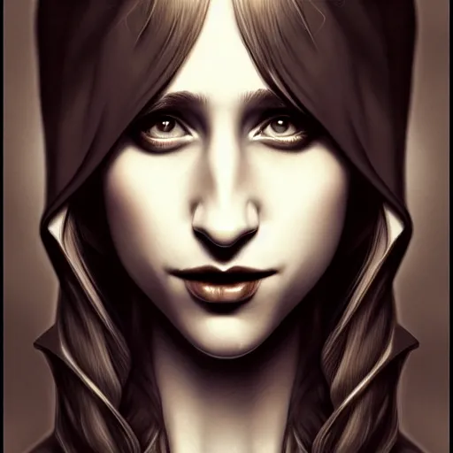 Image similar to in the style of rob hefferan, artgerm, beautiful taissa farmiga, steampunk, elegant pose, middle shot waist up, symmetrical face symmetrical eyes, cinematic lighting, detailed realistic eyes, short neck, insanely detailed and intricate elegant