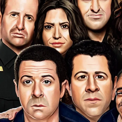 Detailed Photorealistic Portrait, Cast Of Brooklyn 99, 