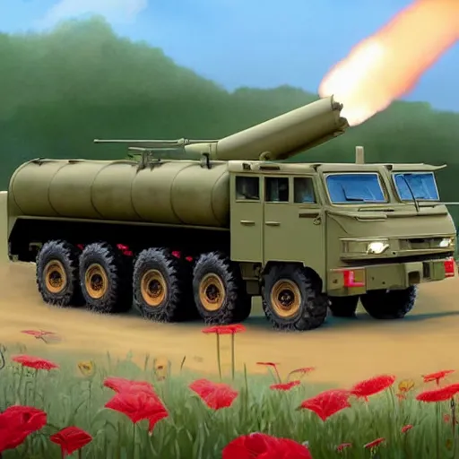 Image similar to HIMARS with missile, Pixar, detailed