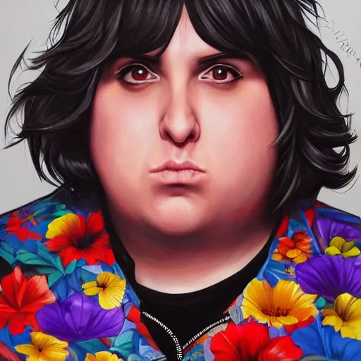 Image similar to andy milonakis, art by artgerm