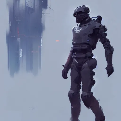 Prompt: concept art by greg rutkowski, a futuristic soldier from the near future, around the 2 2 nd century, wearing a futuristic tactical gear, artstation hq.