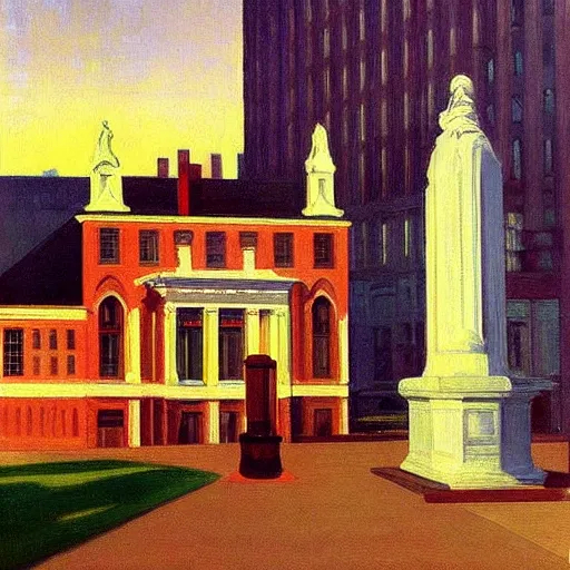 Image similar to a beautiful painting of Columbus Ohio by Edward hopper