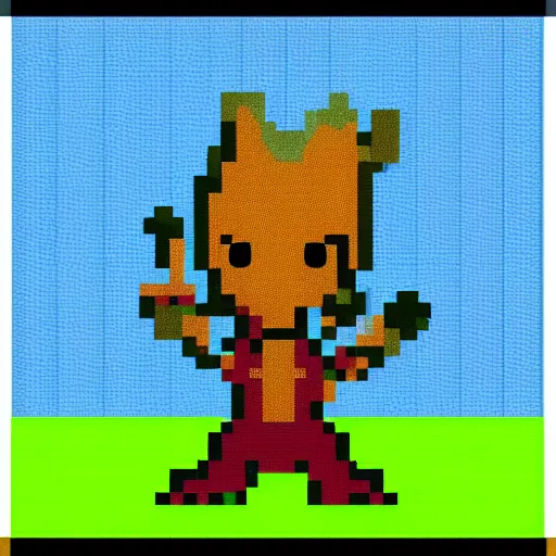 Image similar to Baby Groot, Pixel Art
