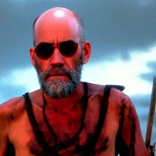 Prompt: michael stipe as captain benjamin in apocalypse now, 8k resolution, full HD, cinematic lighting, award winning, anatomically correct