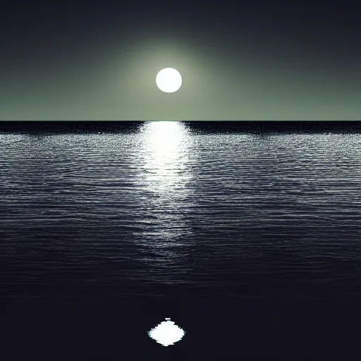 Image similar to reflection of the moon on water at night