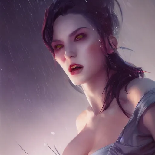 Image similar to a vampire being shamed, ultra high detailed, oil painting, greg rutkowski, charlie bowater, yuumei, yanjun cheng, unreal 5, daz, hyperrealistic, octane render, rpg portrait, dynamic lighting