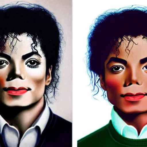 Prompt: photo of a young michael jackson in color in the style of martin schoeller