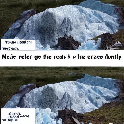 Image similar to meme about the glaciers retreating when the ice age was ending