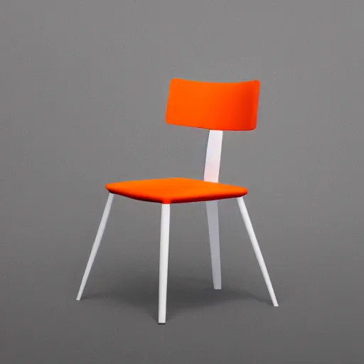 Image similar to a professional photograph of a new chair inspired in a carrot, white background, product design, minimalism, 4 k, bauhaus