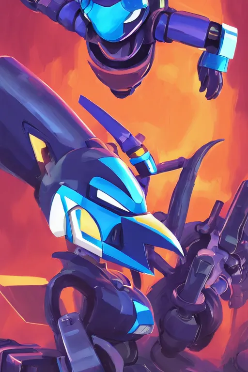 Image similar to robot ninja mask helmet megaman x zero rockman 2 0 2 2 switch game boss legacy collection fanart artsation, art gta 5 comics, behance hd by jesper ejsing, by rhads, makoto shinkai and lois van baarle, ilya kuvshinov, rossdraws global illumination ray tracing