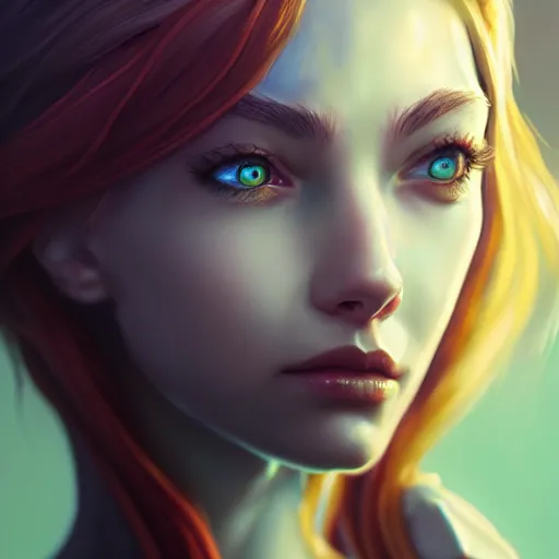 Prompt: portrait painting of zoe from league of legends, ultra realistic, concept art, intricate details, eerie, highly detailed, photorealistic, octane render, 8 k, unreal engine.