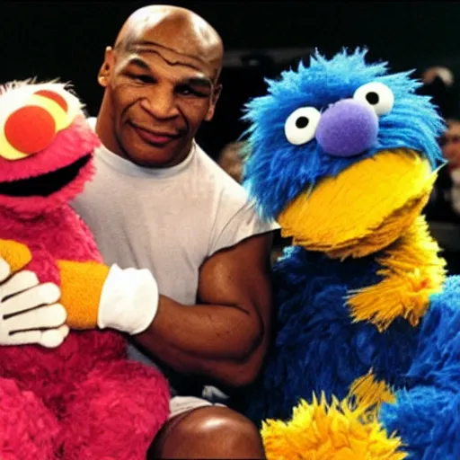 Image similar to mike tyson on sesame street