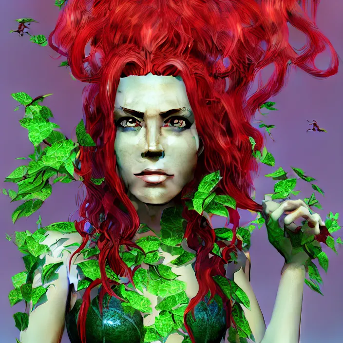 Image similar to portrait of Melanie C as a Poison Ivy. intricate artwork. by Tooth Wu, wlop, beeple, dan mumford. octane render, trending on artstation, greg rutkowski very coherent symmetrical artwork. cinematic, hyper realism, high detail, octane render, 8k