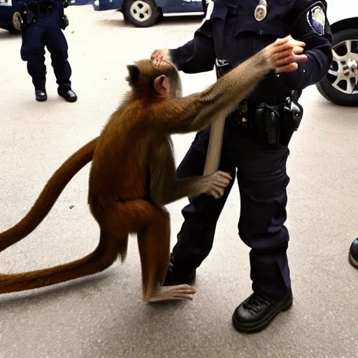 Image similar to Chad police officer arrest drunk furry NFT monkey