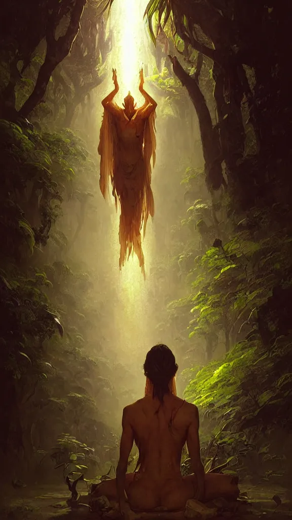 Image similar to The Ayahuasca Spirit soul, by Greg Rutkowski