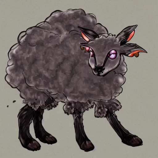 Image similar to fusion between cobweb and lamb, concept art