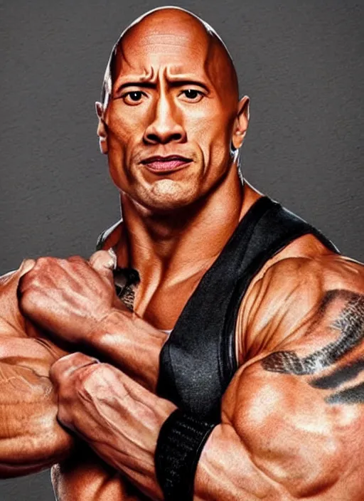 Prompt: Female Dwayne The Rock Johnson