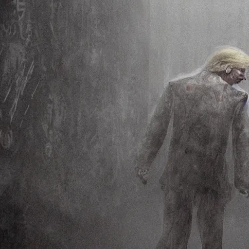 Prompt: A picture of Donald Trump trapped in Silent Hill.