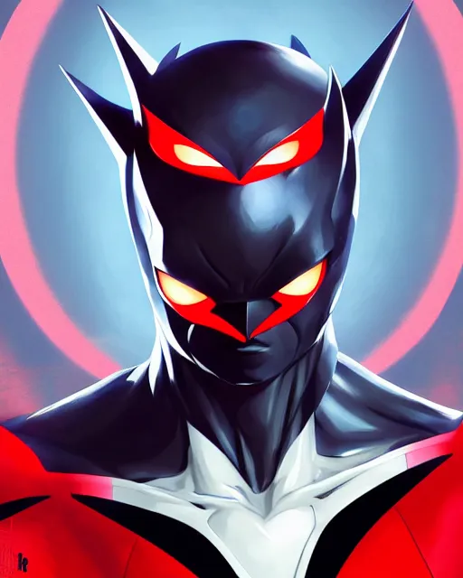 Image similar to anime portrait of Batman Beyond by Stanley Artgerm Lau, WLOP, Rossdraws, James Jean, Andrei Riabovitchev, Marc Simonetti, and Sakimichan, trending on artstation