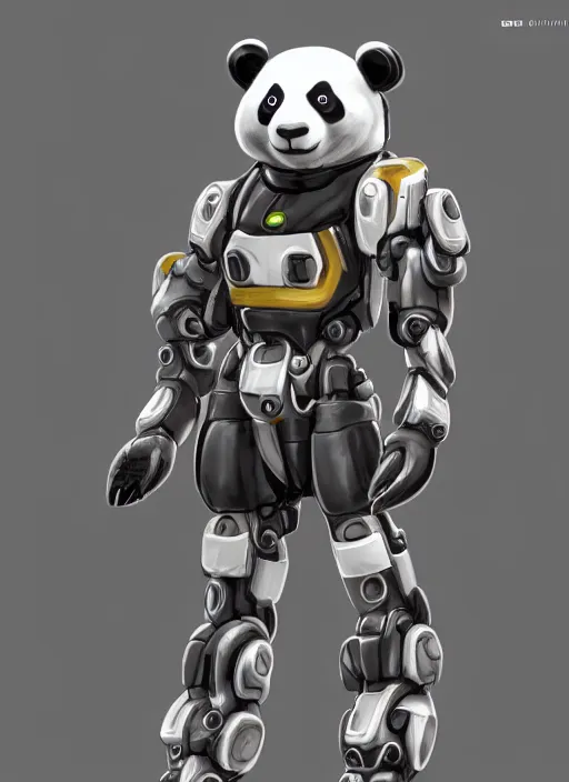 Prompt: minimalistic mech panda android, naturel, hyper detailed, digital art, trending in artstation, cinematic lighting, studio quality, smooth render, unreal engine 5 rendered, octane rendered, art style by klimt and nixeu and ian sprigger and wlop and krenz cushart