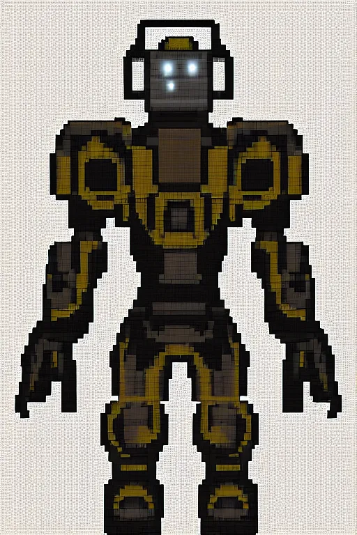 Prompt: Power armor from Fallout, pixel art, digital art