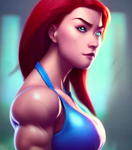 Prompt: beautiful portrait of a gorgeous personal trainer who looks like Ms Incredible , character design by charlie bowater, ross tran, artgerm, and makoto shinkai, detailed, soft lighting, rendered in octane