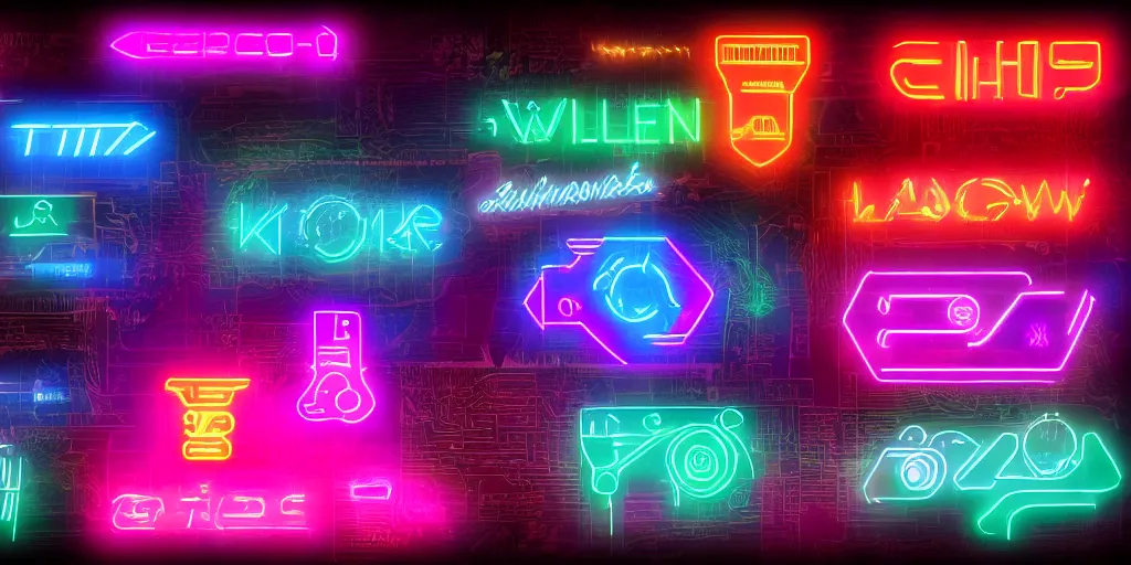 Image similar to twitch, cyberpunk, neon, glow, neon sign