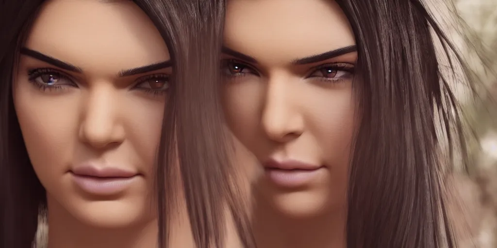 Image similar to Kendall Jenner posing as a model. octane render, cinematic, hyper realism, 8k, depth of field.