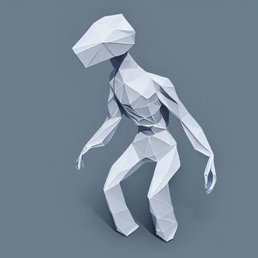 Image similar to low poly alien