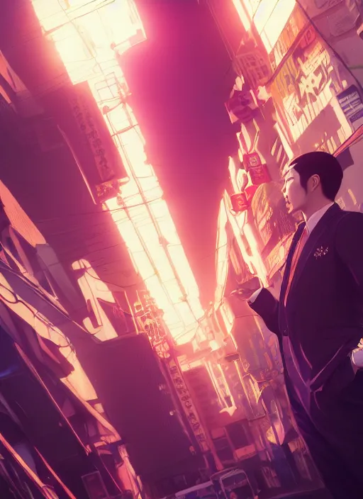 Prompt: highly detailed portrait of yakuza 0, stephen bliss, unreal engine, greg rutkowski, loish, rhads, beeple, makoto shinkai and lois van baarle, ilya kuvshinov, rossdraws, tom bagshaw, tom whalen, alphonse mucha, global illumination, god rays, detailed and intricate environment