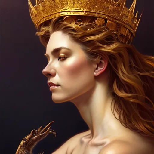 Image similar to majestic lioness queen as a beautiful woman. d & d, portrait, highly detailed, digital painting, trending on artstation, intricate details, energetic mood, golden ratio composition, concept art, sharp focus, illustration, art by artgerm and greg rutkowski and alphonse mucha and magali villeneuve, 8 k, 4 k,