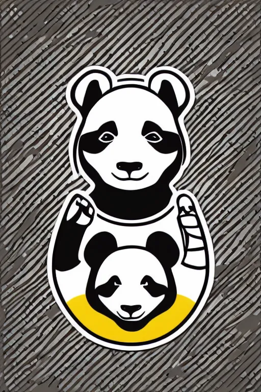 Image similar to Portrait of a panda as a wrestler, sticker, colorful, illustration, highly detailed, simple, smooth and clean vector curves, no jagged lines, vector art, smooth