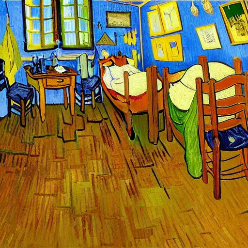 Image similar to van gogh style house, realistic,