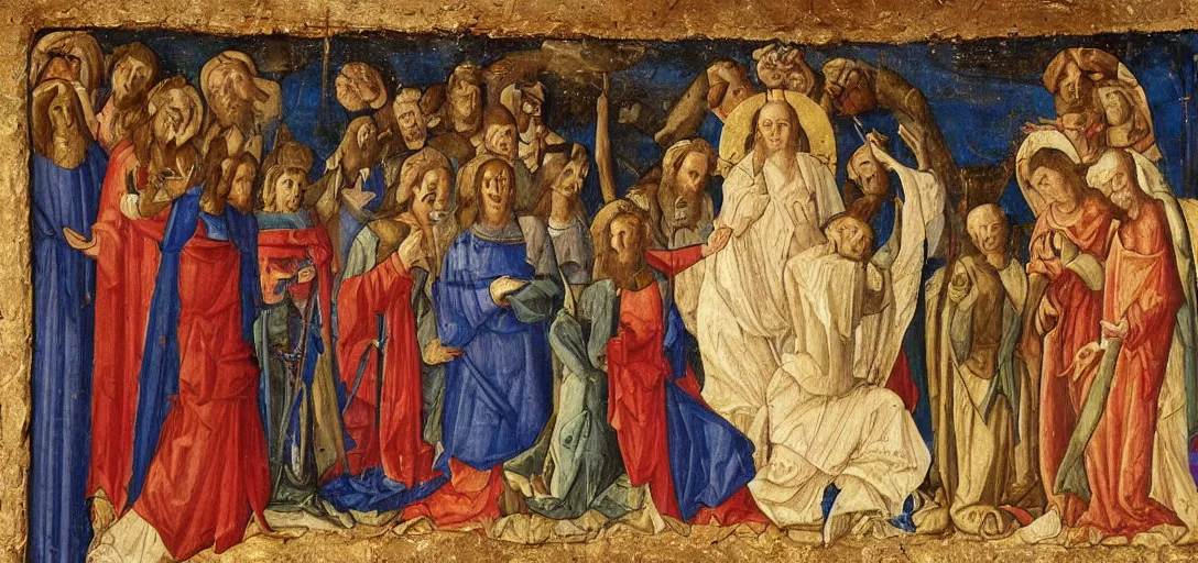 Image similar to iss in medieval religious jesus resurrection art