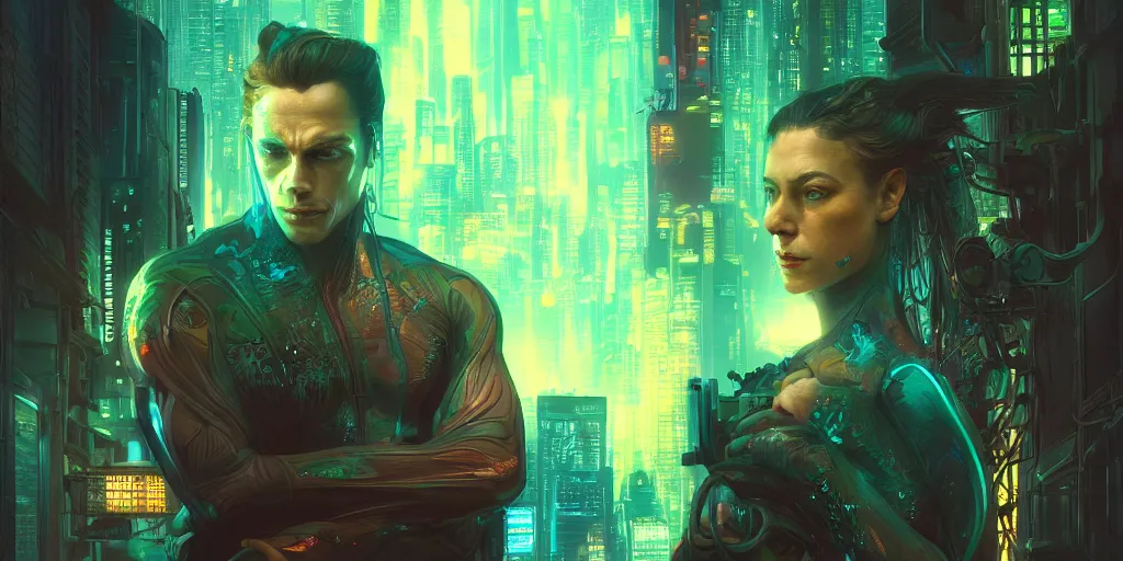 Image similar to altered carbon, neon, fibonacci, sweat drops, insane, intricate, highly detailed, digital painting, artstation, concept art, smooth, sharp focus, illustration, Unreal Engine 5, 8K, art by artgerm and greg rutkowski and alphonse mucha