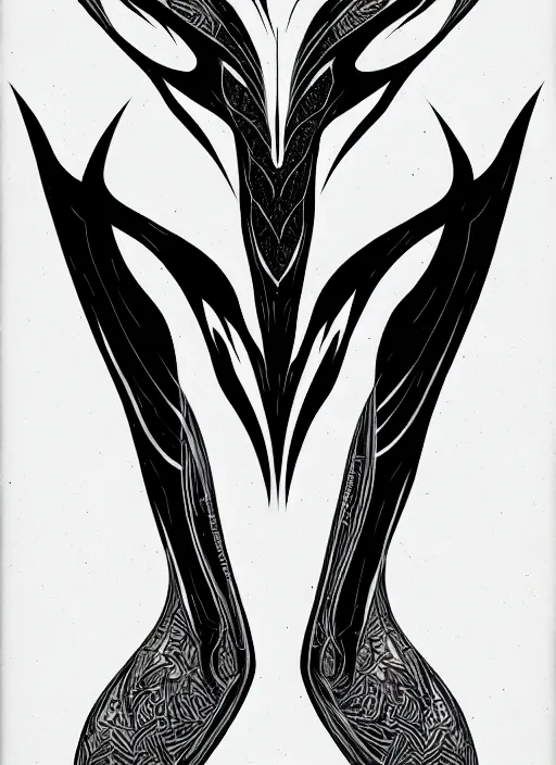 Image similar to symmetry concpet art, full shot, traditional ink, sketch, of megan fox as venom, line sketch, intricate, elegant, highly detailed, monochrome, digital painting, artstation, concept art, sharp focus, illustration, art by borderlands 3 and peter polach