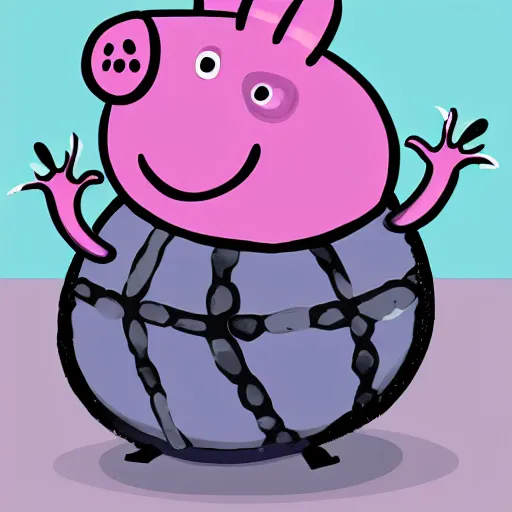 Prompt: peppa the pig. giger