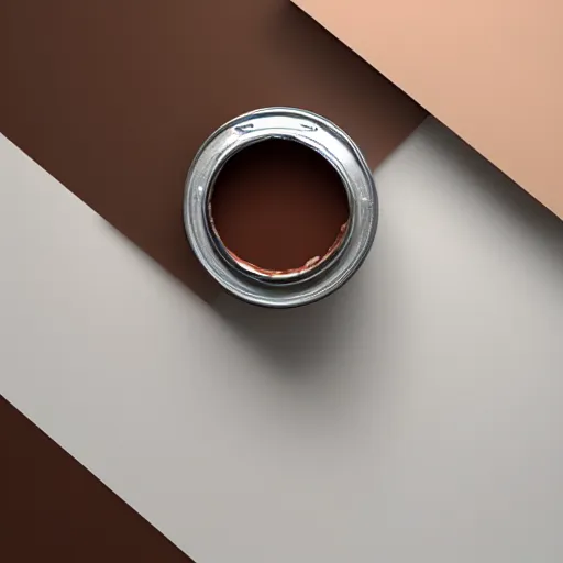 Prompt: can of paint, minimal, modern, solid colors, brown