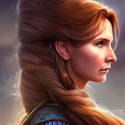 Image similar to liam neeson as rapunzel ( ( ( disney ) ) ), digital painting, extremely detailed, 4 k, intricate, brush strokes, mark arian, artgerm, bastien lecouffe - deharme