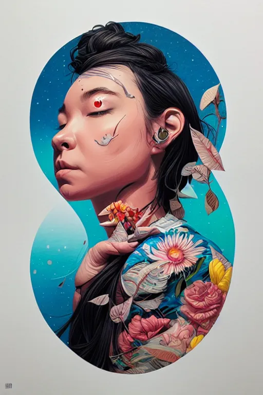 Prompt: a baby in a jeans pocket, tristan eaton, victo ngai, artgerm, rhads, ross draws