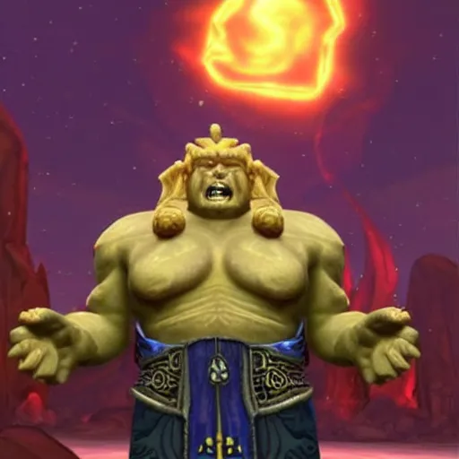 Image similar to donald trump as old god y'shaarj in world of warcraft