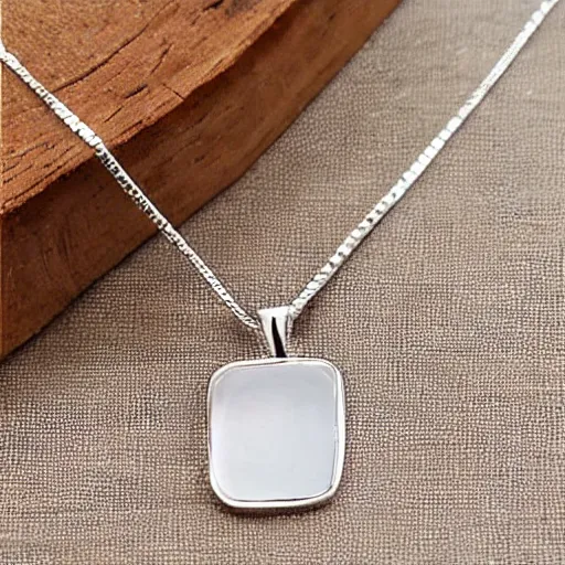 Prompt: a cute silver necklace pendant